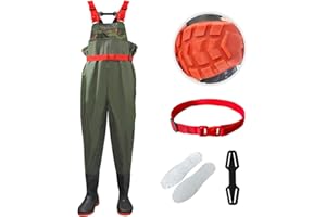 FREGITO Chest Waders with Boots, Fishing Hunting Waders,Wading Boot Nylon PVC Waterproof for Fly Fishing Waders Men & Women