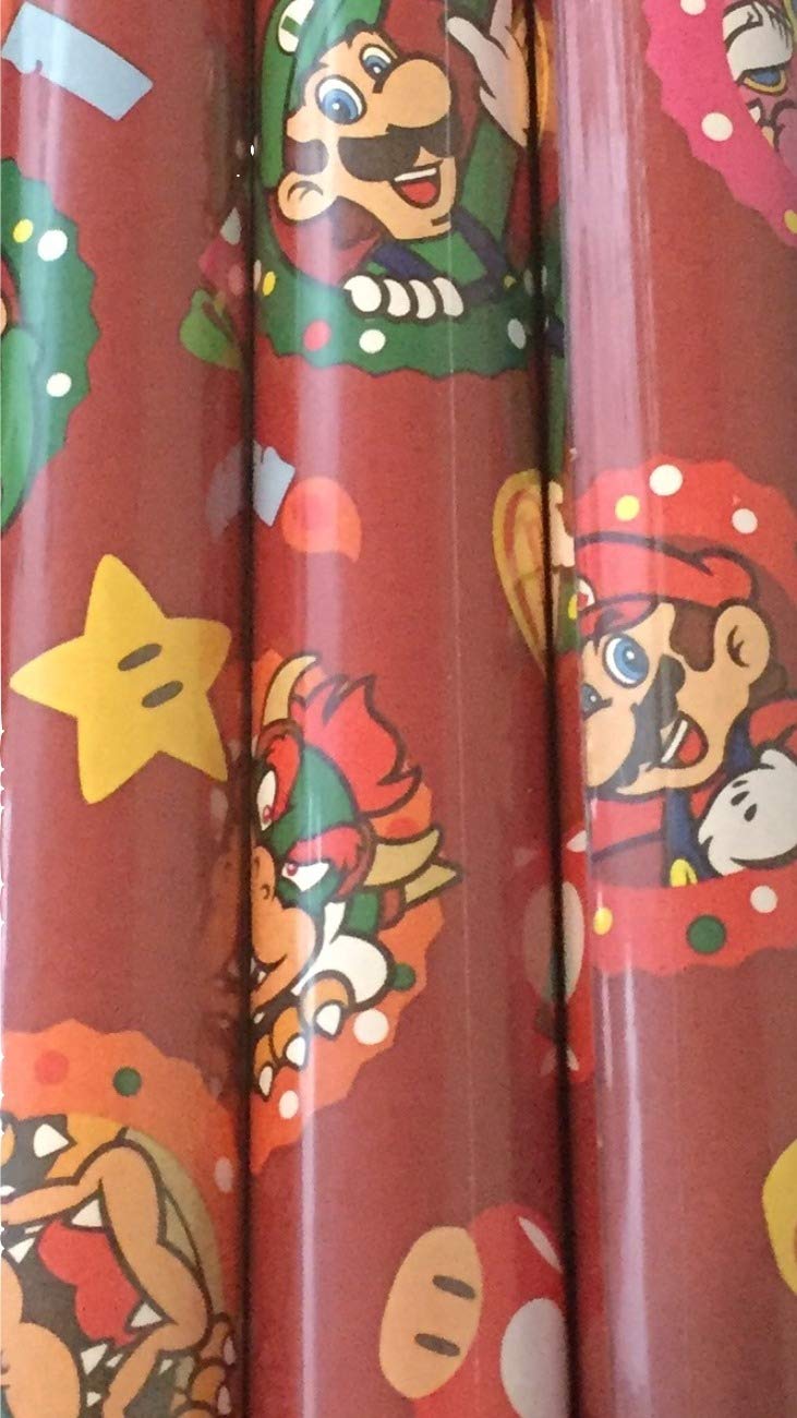 Buy Gift Wrap Mario Brothers Red Themed Gift Wrapping Paper 1 Roll