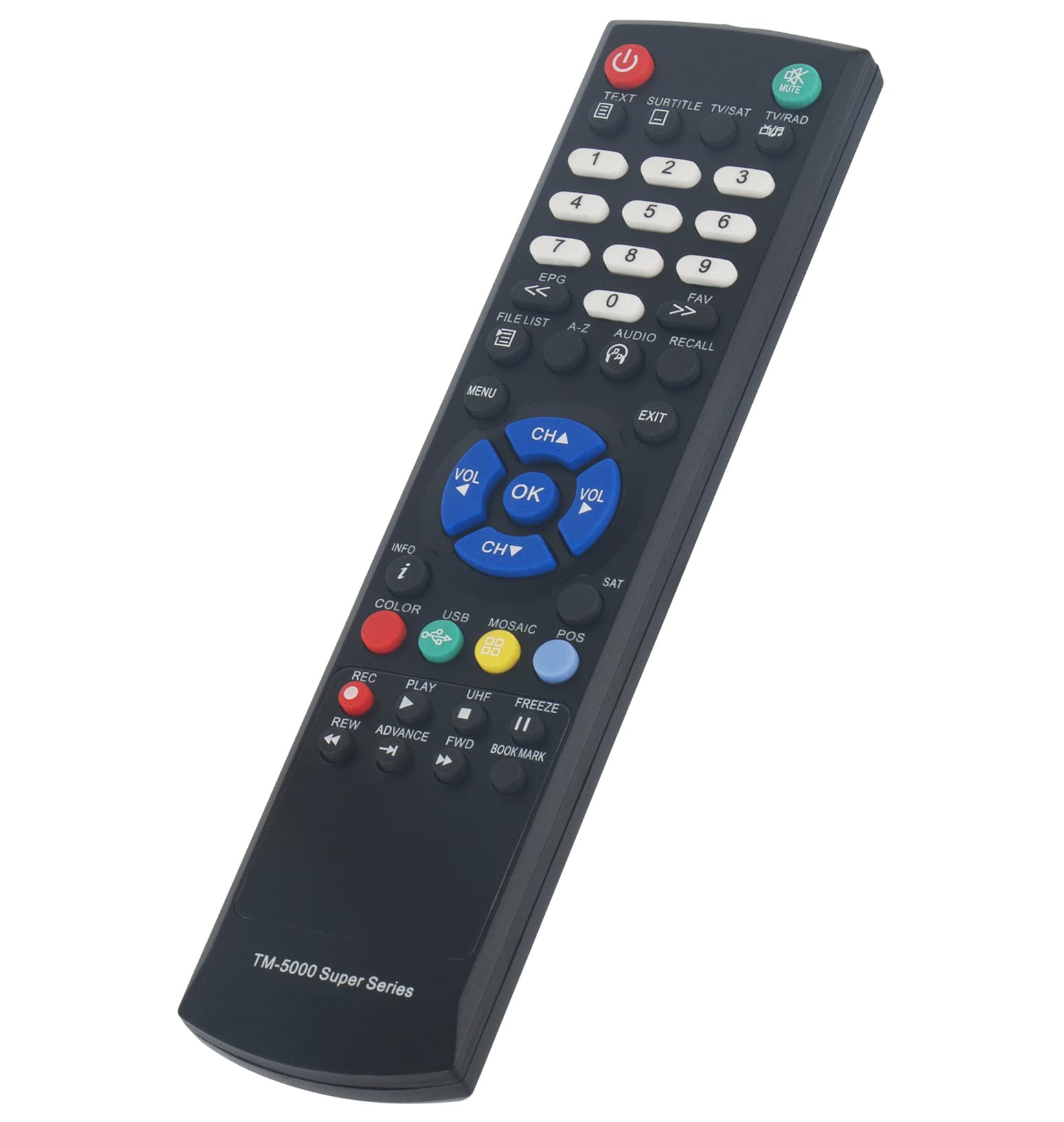 TM-5000 Remote Control Replacement Suit for Technomate Digital Satellite ReceiverTM-5300D M2 USB Super+,TM-5200D M2 USB Super+, TM-5600 C1 USB Super+,TM-5400 C1+ M2 USB Super+