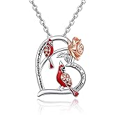 TANGPOET Animal Heart Pendant Necklace Gifts For Women 925 Sterlings Silver Jewelry Present For Her Mom Valentines Mother's Day Birthday Christmas with 18"+2" Chain