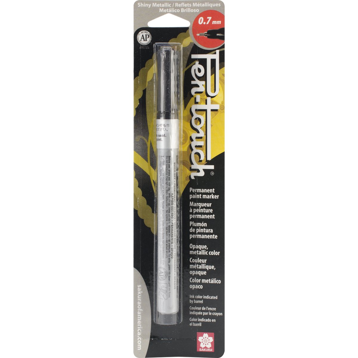 Photo 1 of Sakura Pen-Touch Metallic Marker Extra Fine Point (0.7 Millimeters) - Silver Ink