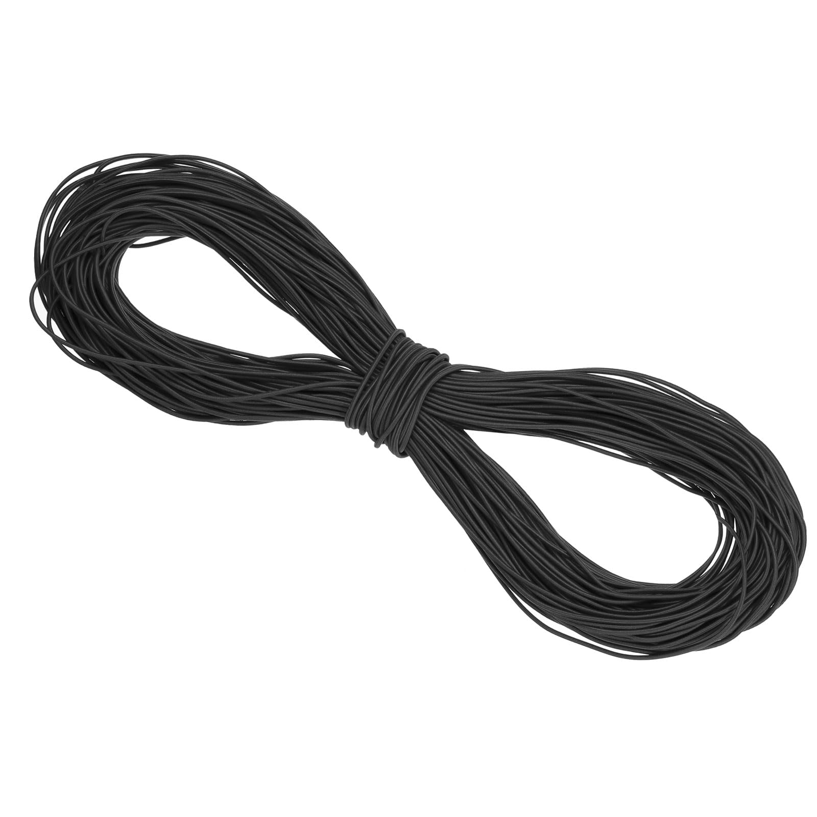 PATIKIL 109 Yards(100m) Bungee Cord Elastic Cord Heavy Stretch String Rope 2mm Black for Crafting DIY Sewing Hook Straps Camping Tie Down Strap