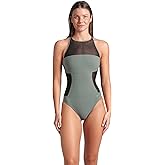 Arena Womens Arena Feel Women's Mesh Panel Swim Pro Back Swimsuit Stylish Ladies Bathing Suit