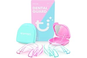 Litlcutie Night Guard for Men Women, 4 Pack Mouth Guard for Grinding Teeth at Night, TMJ Teeth Grinding Guard for Clenching B