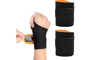 2 Pcs Wrist Brace, Adjustable Wrist Support Brace for Carpal Tunnel, Black Wrist Wraps for Tendonitis Arthritis Pain Relief