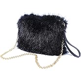 ZOSCGJMY Evening Faux Fur Handbags for Women Furry Fluffy Fuzzy Bags Purse Crossbody Shoulder Strap