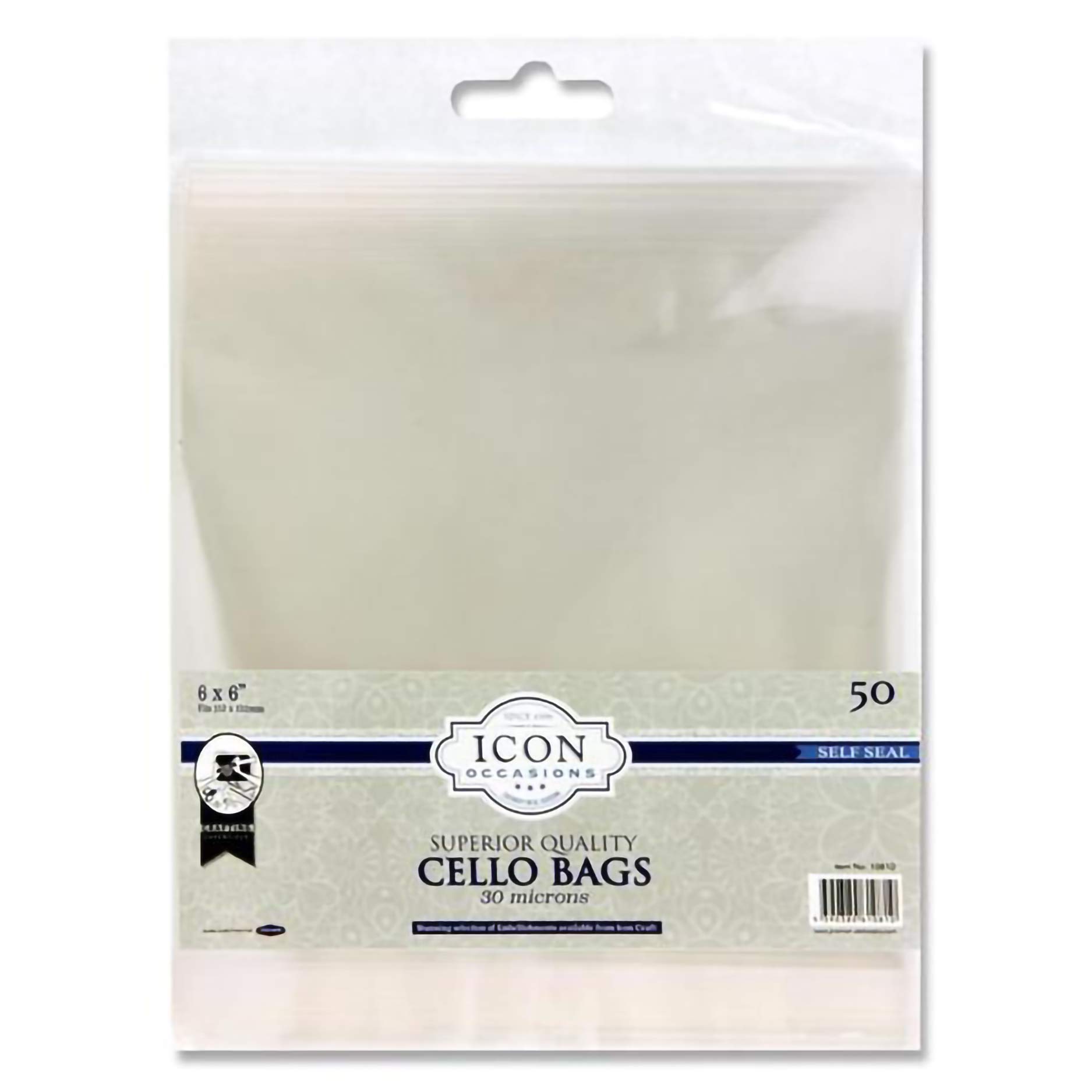 Premier Stationery 6 x 6" Icon Self Seal Cello Bags. Pack of 50.