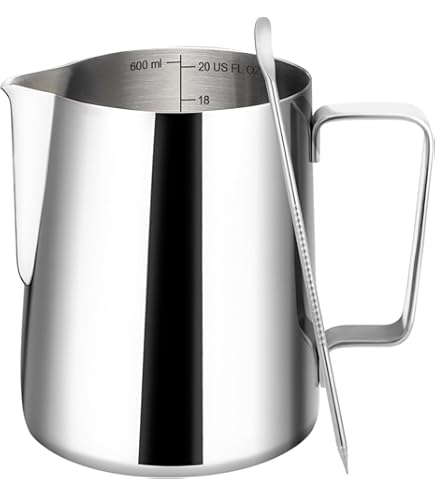 Amazon.com: Stainless Steel Milk Frothing Pitcher - 20oz (600ml