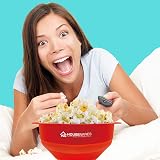 Brensten Collapsible Silicone Microwave Popcorn Popper Bowl Red view 3