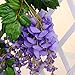 COOBL 3.6 Ft Realistic Romantic Classic Artificial Fake Wisteria Vine Ratta Silk Flowers for Garden Decoration DIY Living Room Hanging Plant Vine Home Party Wedding Simulation Decor 12 Pcs (Purple)
