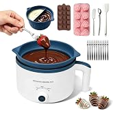 Electric Chocolate Melting Pot with Accessories &amp; 2 BPA-Free Insert Pots | Fast Melt &amp; Heat Hold, Full Accessories, Easy Cleanup, Ideal for Chocolate &amp; Candy Melts, Family Parties, Movie &amp; Game Nights
