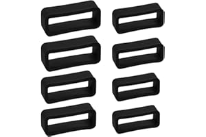 8pcs Watch Band Keepers, 4 Sizes Silicone Watch Band Loops Replacement High-Elasticity Waterproof Straps Holders for Smart Sp