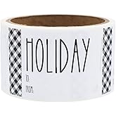 White Farmhouse Style Christmas Holiday Gift Tag Stickers 2 x 3 Inch 25 Total Labels