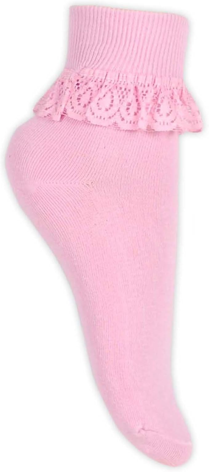 Ladies Girls Womens Frilly Lace Ankle Socks Party Frill Sock UK