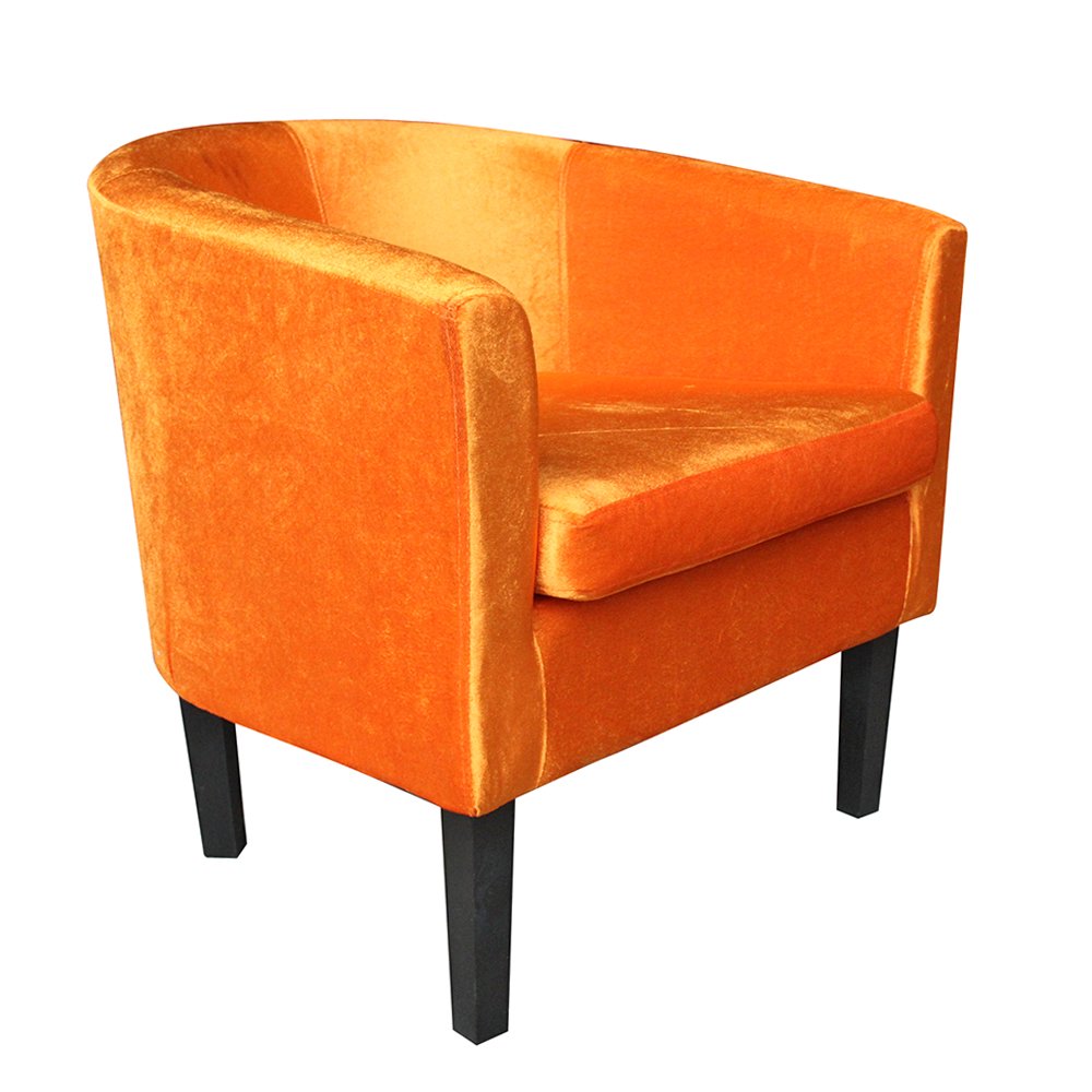 Britoniture Crushed Velvet Tub Chair Armchair Office Living Dining Room Orange Buy Online in
