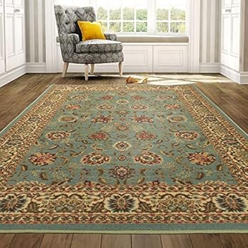 Ottomanson Ottohome Collection Persian Style Oriental Rugs with Non-Skid (Non-Slip) Rubber Backing Area Rug, 98
