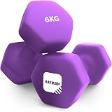 KAYMAN Neoprene Dumbbells Set 2 x 6 Kg Anti-Slip Hex Edges Home Gym