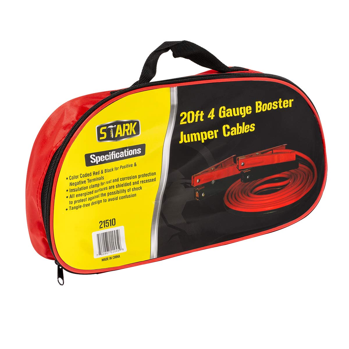 XtremepowerUS HeavyDuty Auto Jumper Cables 20ft Length Heavy 4Gauge Wire with Storage Bag