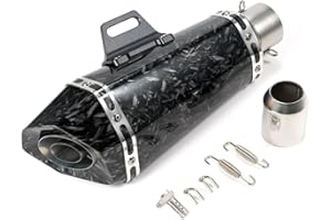 Aumotop 1.5-2in Inlet Motorcycle Exhaust Muffler Pipes Slip on Silencer Carbon Fiber Style Tail Tube High Temperature Resistant for Motorcycle ATV Dirt Bike