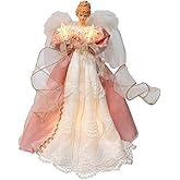 Kurt Adler 14" UL 10 Lights Pink & Ivory Angel Treetop