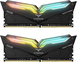 TEAMGROUP T-Force Night Hawk RGB 3200MHz 16GB Kit (2x8GB) CL16 DDR4 SDRAM (PC4-25600) Desktop Memory Module ram TF1D416G3200HC16CDC01 (Black)