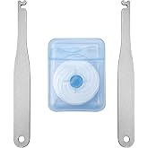 piklip Stainless Steel Dual-Handle Floss Holder, Finger Friendly Flosser