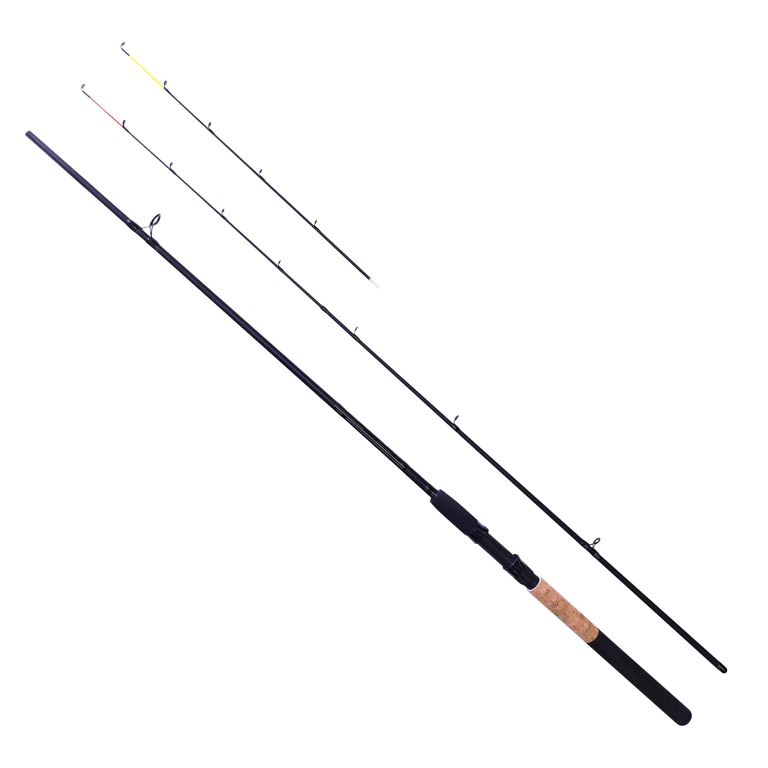 ZWIM - 8ft / 2.4m 2 Piece Feeder Fishing Rod/Quiver/Leger With 2 Tips - 80g Casting Weight 3oz & 5oz Quiver Tips - Ideal for Bottom Feeding Fish [12-20F240]