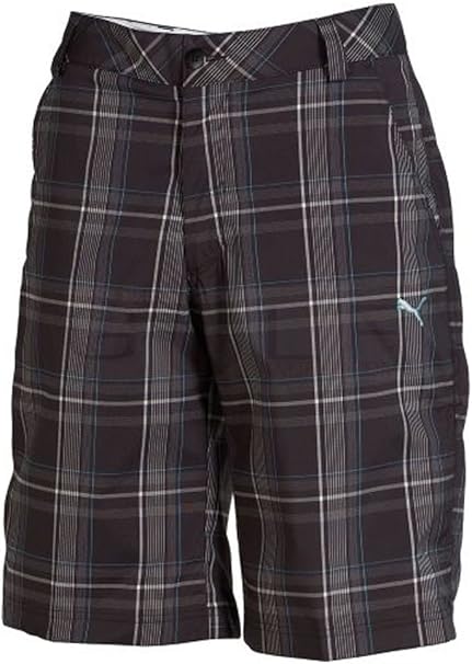 Amazon.com : PUMA Golf Plaid TECH Short Junior-Black -S -56066304 : Golf Shorts : Clothing