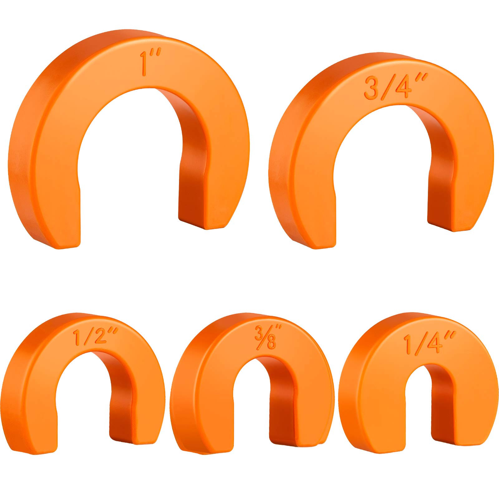 Photo 1 of 10 Pieces Disconnect Clips Fitting Slip Removal Tools Push-fit Disconnect Tools for Easily Removing Push-fit Fitting (1/4 Inch, 3/8 Inch, 1/2 Inch, 3/4 Inch, 1 Inch, Orange)