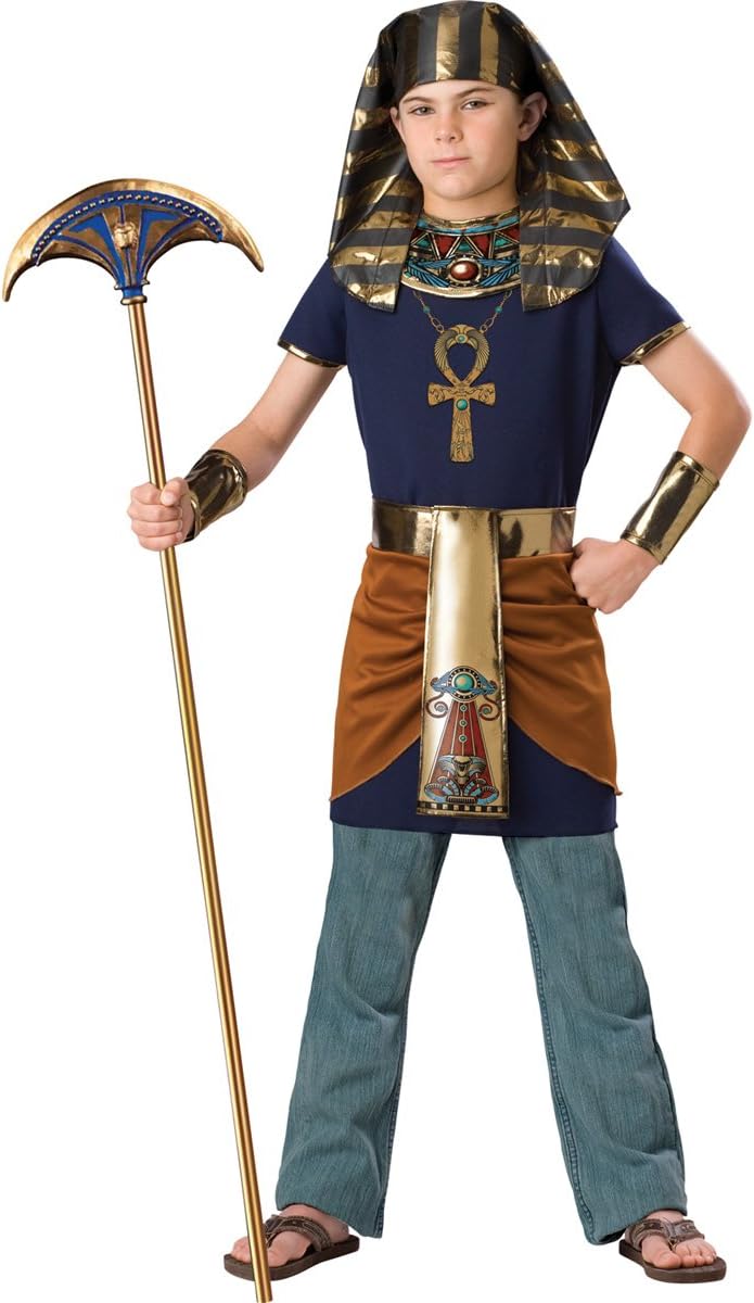 InCharacter Costumes Boy'sPharaoh Costume, Blue/Gold, 8