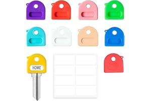 9 Pcs Key Covers Caps - 1 Inch Key Cover & Tags - Durable Silicone Key Covers for House Key