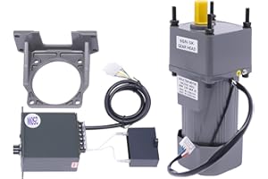 OUKANING 250W 110V AC Gear Motor with Variable Speed Controller and Bracket Single-Phase Gear Reducer Motor Reversible High Torque Motor, 0-270rpm, 5K