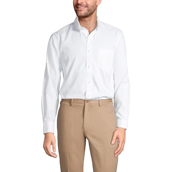 men's traditional fit solid no iron supima oxford dress shirt Lands' End Men's Traditional Fit Solid No Iron Supima Oxford Dress Shirt