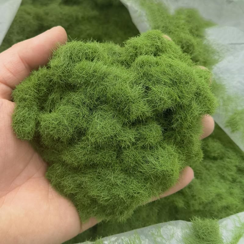 Photo 1 of 2Pack/60g Artificial Grass Powder Mixed Model Terrain Powder Green Fake Grass Fairy Garden DIY Miniatures Landscape Building Scenery (Olive Green)