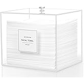 Rolheit Disposable Face Towel Holder, Acrylic Face Towelettes Storage Box Compatible with Clean Skin Club Clean Towel Face Towels, Clear Skin Towels Containers, Makeup Remover Cloth Organizer
