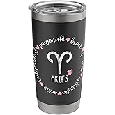 Aries Description Apparel Men Women Funny Zodiac Sign Gift Stainless Steel Insulated Tumbler