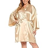 Women's Plus Size Silky & Satin Robes - Bridesmaid & Soft Sleepwear (1X-5X)