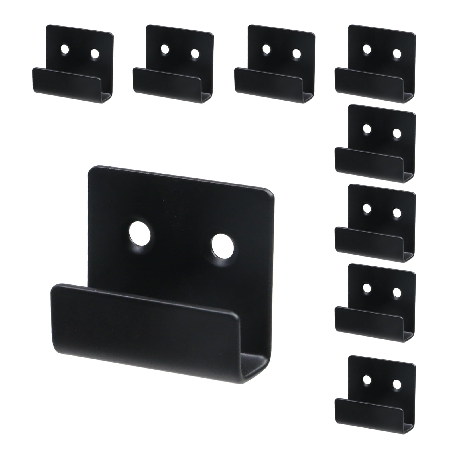 Tulead Tile Hanger Stainless Steel Wall Tile Bracket Black Tile Wall Display Wall Hook Hanger Brackets 1.6" x 1.3",10PCS (Black,1.6"x1.3")