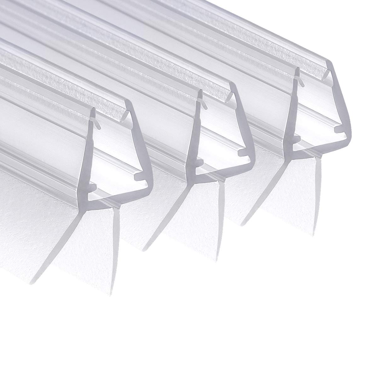 Wellba Premium Shower Door Seal (3 x 70 cm) for 6 mm 7 mm 8 mm Straight Glass Door Thicknesses Water-Repellent Shower Seal or Shower Cubicle Seal with Optimally Arranged Rubber Lips