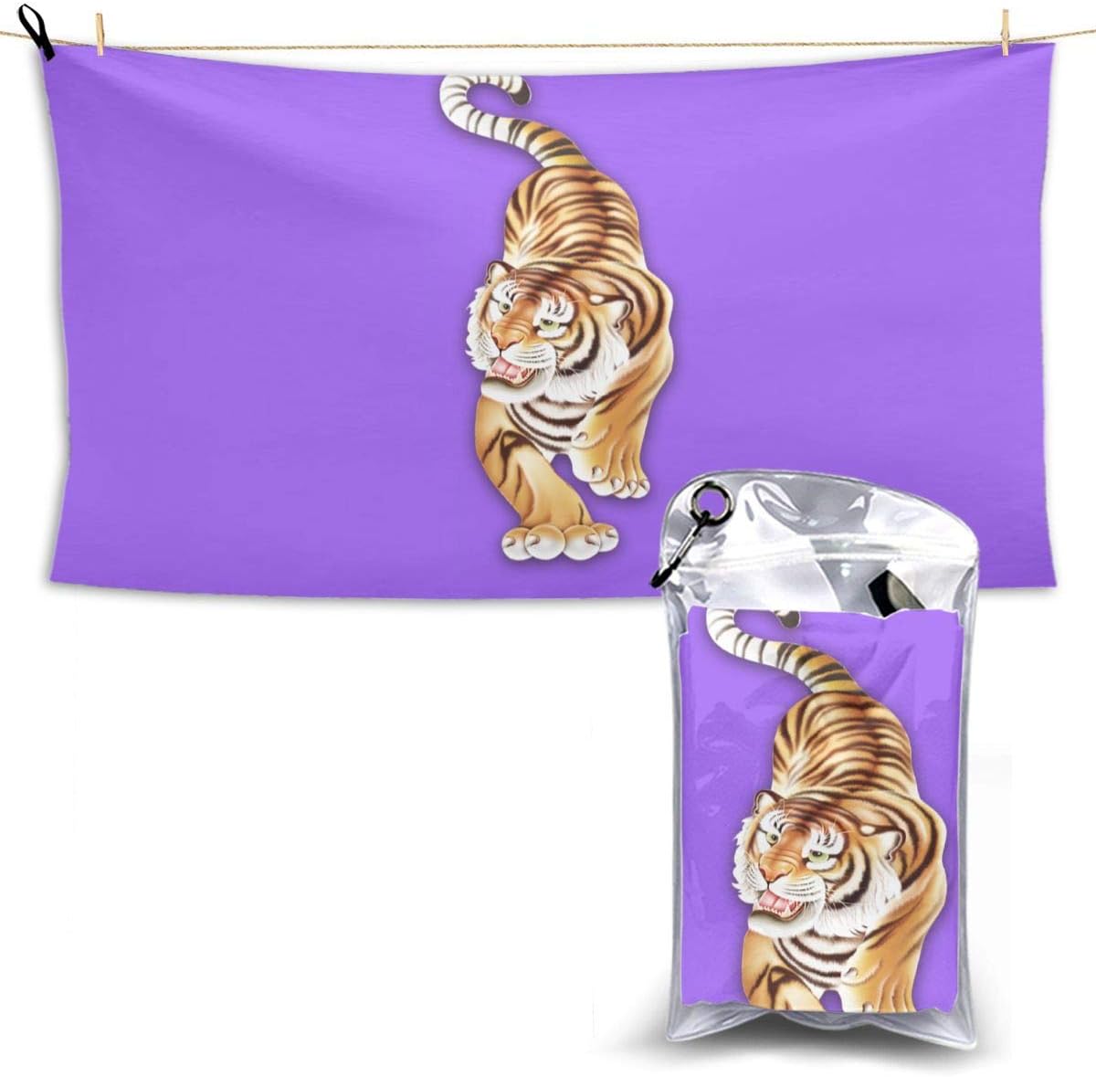 Dangerous Tiger Microfiber Beach Towels Quick Dry Towel for Beach Travel Bathroom Swimming Camping Sand Free Towels for Kids & Adults