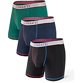 Separatec Men's Dual Pouch Underwear Single-Sided Moisture Transported Boxer Briefs 2-3 Pack