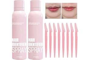 FACISACO Hair Identifier Spray for Face Dermaplaning, Hair Identifier Spray for Face Shaving, Dermaplane Spray with 8 Shavers, Skin Body Hair Identifying Spray for Women Face Shaving Powder Spray (2PC)