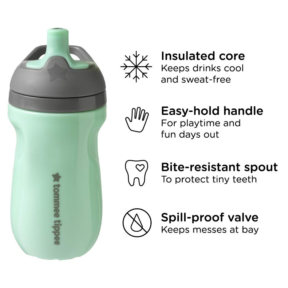 Tommee Tippee Insulated Sportee Toddler Water Bottle with Handle, Girl - 12M+, 2ct : Baby