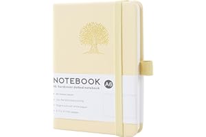 A6 Lined Hardcover Notebook, 192 Pages Journal Notebook with Elastic Band Closure and Ribbon Bookmark, Journals for Writing f