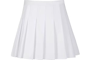 Zoushen Girls Pleated Uniform Skirt with Shorts, Athletic Tennis Skirts for Girls, Toddler Skort 2T-14