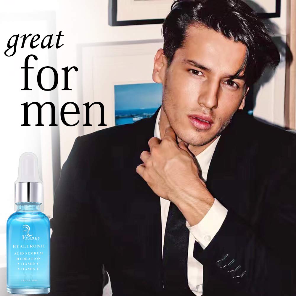 VSADEY Hyaluronic Acid Serum High Moisturizing Serum for Face Neck, Anti Aging Anti Wrinkle Serum, Vitamin C Serum Day Night Serum for Women Men, 30ml