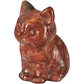 Bosfante 2" Agate Cat Figurine for Independence&Wisdom,Cat Statue for Soft Yet Wild,Cat Decor for Homes&Offices