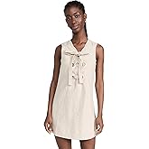 English Factory Women's Linen Lace Up Front Dress