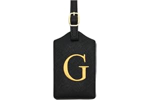 CHOIEO Luggage Tag PU Leather for Suitcase Baggage Handbag Travel Bag Label Suitcase Tag Suitcase Label Tag w. Name Card & Privacy Cover (G)