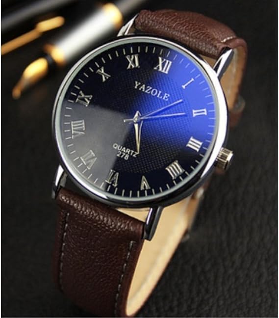 Amazon メンズ 高級 レザー 革 ベルト ビジネス ウォッチ シンプル おしゃれ スーツ 軽量 腕時計 Box 時計拭き 付 ブラック ブラウン メンズ腕時計 腕時計 通販